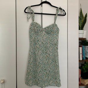 Green Floral Mini Dress